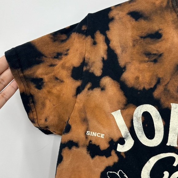 Johnny Cash Custom Bleach Splatter Short Sleeve Shirt Size Small Upcycled - Picture 6 of 8